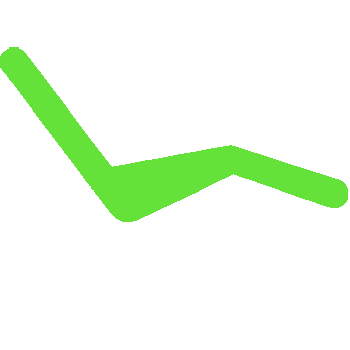 The image shows a stylized graphic of a green lounge chair with a white outline, set against a black background.